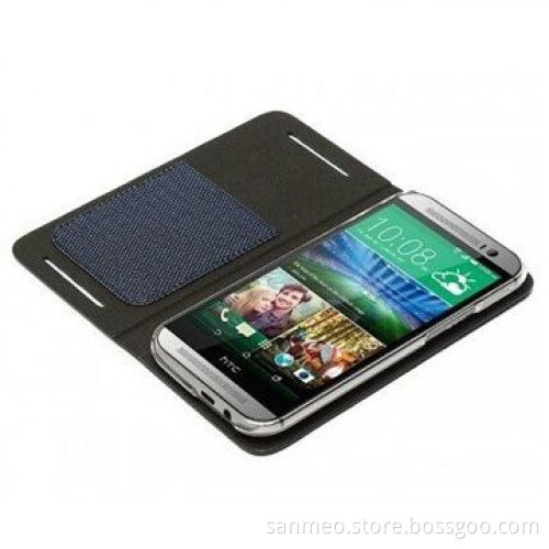 Luxury Leather Wallet Mobile Phone Case with Card Slot, for HTC One M8 Perfectly Fits the Shape